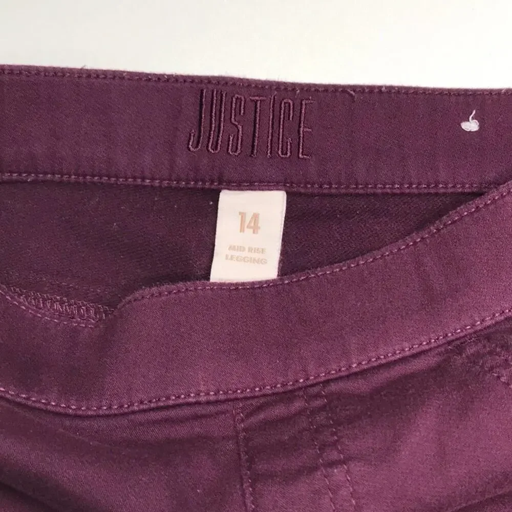 JUSTICE Girls Size 14 Bejeweled Mid Rise Leggings